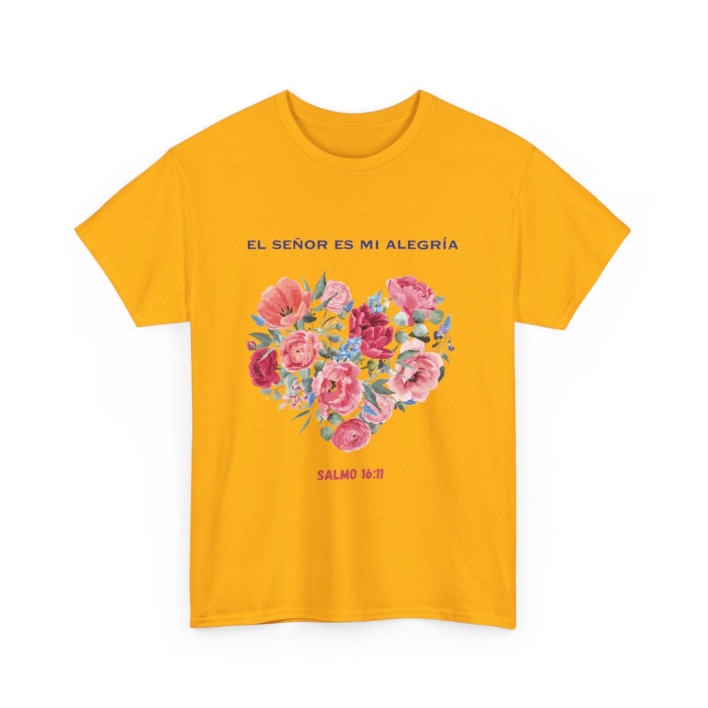 Camiseta playera con mensaje bíblico cristiano, unisex "El Señor es mi alegría" 100% algodón grueso. Amplia variedad de tallas y colores