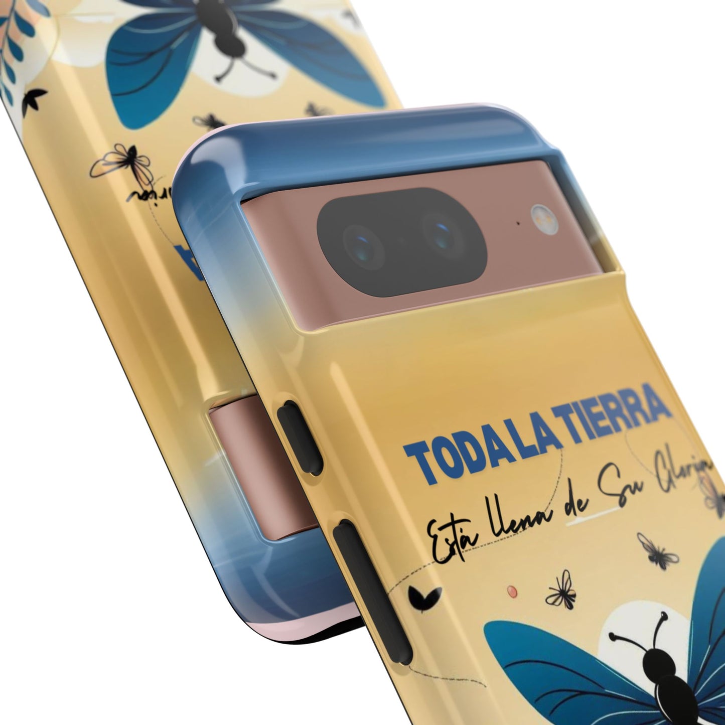 Funda de móvil con mensaje bíblico cristiano. Diseño abeja. "Toda la tierra está llena de su gloria", amplia variedad de dispositivos